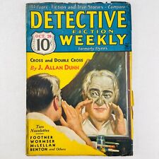 RARE PULP  DETECTIVE FICTION WEEKLY - 1934 OCT 20 -CROSS AND DOUBLE CROSS - FN picture