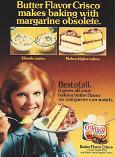 1983 Crisco Butter Flavor Chocolate Cake vintage Print Ad Food Advertisement picture