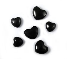 Polished Black Karelian Shungite Hearts, Pain Relieve, Healing Stones picture