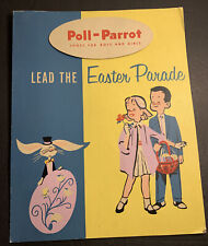 Poll Parrot Shoes Cardboard Easel Sign Easter Holiday C 1950 Kids Fashion Clothi picture