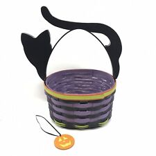 Longaberger 2015 Halloween Kitty Cat Basket, Black Purple Green, Pumpkin Tie-On picture