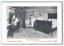 c1910's The Lowell Room The Page & Annex Bedroom Bangor Maine Antique Postcard picture