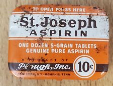 Vintage St. Joseph Aspirin Tin, Old 10 Cent Option, Promotes Economy Size picture
