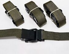 US GI Military Green Nylon Cargo Tie Down Adjustable Strap Metal Buckle 4 PACK picture