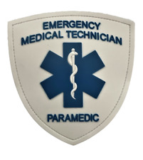 Paramedic Medic EMT Caduceus Blue PVC Patch (Doc Nurse NYPD IDC Cal Fire) LELE45 picture