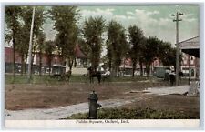 1909 Oxford, IN Postcard-  PUBLIC SQUARE - Horses Carriages Souder's Sign picture