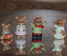 Bear Figurines dad mom two babies (LOT of 4) #1430 1470 5101 HOMCO VTG picture