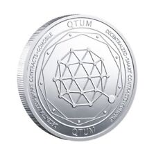 Quantum QTUM | Cryptocurrency Virtual Currency | Silver Plated Coin picture