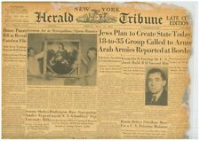  Jews Proclaim State of Israel Palestinian invasion imminent May 14 1948 B5 picture