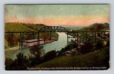 Kingston NY-New York, Birds Eye Bridge & Rondout Creek Vintage c1915 Postcard picture