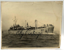 11x14 Vtg Photograph USS Indra ARL-37 Achelous-class Landing Craft Repair Ship picture
