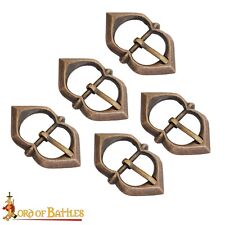 Medieval Belt Brass Buckle Viking Renaissance Cosplay SCA Leather Armor Set of 5 picture