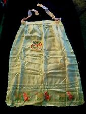 Antique 1919 souvenir de France pink 100% Silk Half Apron Embroidery And Lace picture