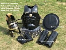 Roman Centurion Helmet Muscle Armor with Spartan Shield Arm or Leg Guard Greek M picture