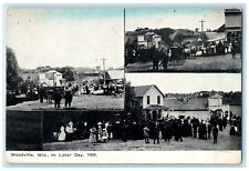 c1909 Labor Day Exterior View Woodville Multiview Vintage Wisconsin WI Postcard picture