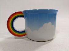 Vintage Vandor 1980 Small Mug w/ Rainbow Handle Clouds Coffee Cup Pride Rare #4 picture