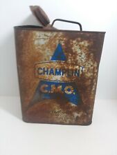 Vtg Champlin Two Gallon Motor Oil Can rusty dirty found in junk pile in Mn  picture