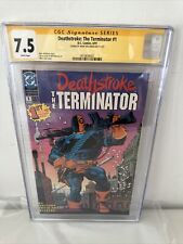 * Deathstroke The TERMINATOR #1 CGC 7.5 Signed Wolfman picture
