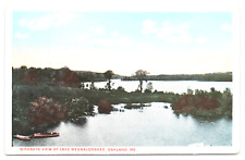 Postcard Birdseye View of Lake Messalonskee Oakland ME Posted 1918 picture