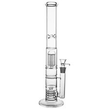 42cm Tall Glass Bong Big Straight Honeycomb Birdcage Glass Hookah Pipe 18mm Bowl picture