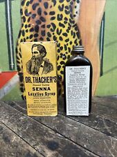 VINTAGE C. 1910 DR THACHERS SENNA LAXATIVE SYRUP BOTTLE QUACK GENERAL STORE SIGN picture