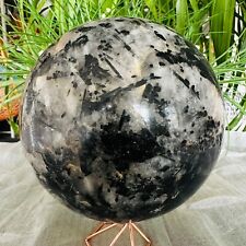 11.77LB TOP Natural black tourmaline Quartz ball carved Crystal Sphere Healing picture