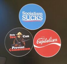 Anti Communism Socialism Sucks Pro Capitalism Political Stickers WORLDWIDE S&H picture