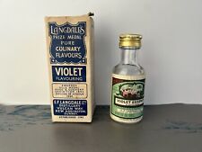 Antique Vintage Langdale's Violet Food Flavouring 1 Fl Oz Original Bottle Box picture