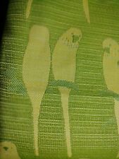 4 YDS MODERN BIRDS DRAPERY/UPHOLSTERY FABRIC, Selvage, Chartreuse/Lime Green picture