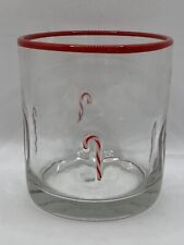 Anthropologie Christmas Icon Candy Cane Hand Blown Glass Double Old Fashioned 4