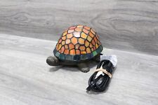 Tiffany Style Turtle Mosaic Stained Glass Accent Table Night Light Lamp Orange picture