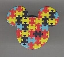 Autism pin badge. Mouse head design. Mickey. Autistic. Metal. Enamel picture