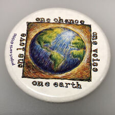 1996 Project Earth Protest Climate Change Pollution Energy Button Pin Pinback picture