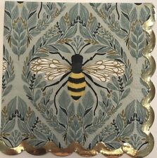 two Individual paper Bee beverage napkins decoupage Spring Summer Honey Bug picture