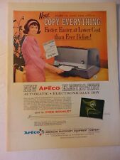1963 APECO ELECTRO-STAT PHOTO COPIER vintage art print ad picture