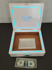 CAO Vision White Humidor Presentation Cigar Box Blue Lights Lighted Empty WORKS picture