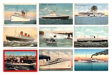 Lot of 9 Early 1900s VTG Boat, Ship Postcards - Queen Mary, Steamers, & More picture