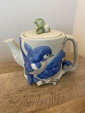 Vintage Sculptural Blue Bird Teapot Japan Takahashi Collectible picture