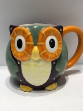 Owl Coffee Cup Mug Beverage 3D Ceramic Bright Colors Big Eyes 20oz Fun Cute Gift picture