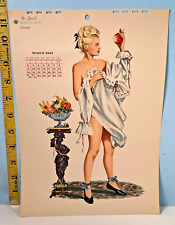 1947 Esquire Girl J. Frederick Smith Pinup Calendar Page March EX picture