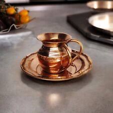 Pure Copper Netilat Yadayim Cup with Plate 100% Kosher Negel vasser wash cup Mug picture