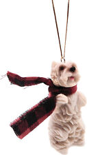 Small White Terrier Hanging Christmas Ornament, Festive Holiday Dog Ornament picture