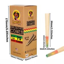 Honeypuff Pre-rolled Cones 1 1/4 Size 84 mm Unbleached Rolling Paper - 75 Pcs picture