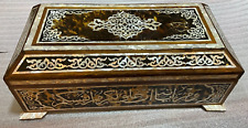 Handmade Wooden Jewelry Box Wood Trinket Storage Wood Box Mother of Pearl Inlay picture
