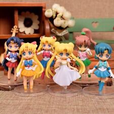 6pcs Anime Sailor Moon Tsukino Usagi Cute Mini Figures Toys Birthday Cake Topper picture