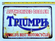 Triumph Motorcycles Tin Sign Authorized Dealer Shop Man Cave Gift Garage Metal picture