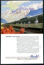 1954 Northern Pacific RR train Leslie Ragan art Budd vintage print ad picture