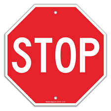 Stop Sign, Street Slow Warning Reflective Signs, 12 x 12 Inches Octagon.040 Rust picture