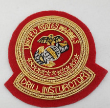 United States Marine Corps Drill Instructor Bullion Patch Red & Gold   AL picture