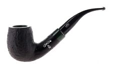 Pipe Chacom Noel 43 dark sandblasted with rim and green ring shape bent billiard picture